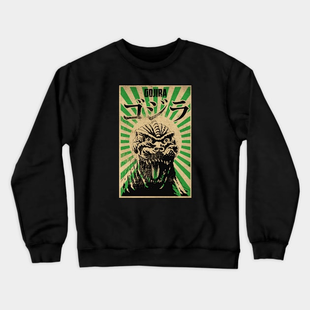 Green Kaiju Propaganda Crewneck Sweatshirt by CTShirts